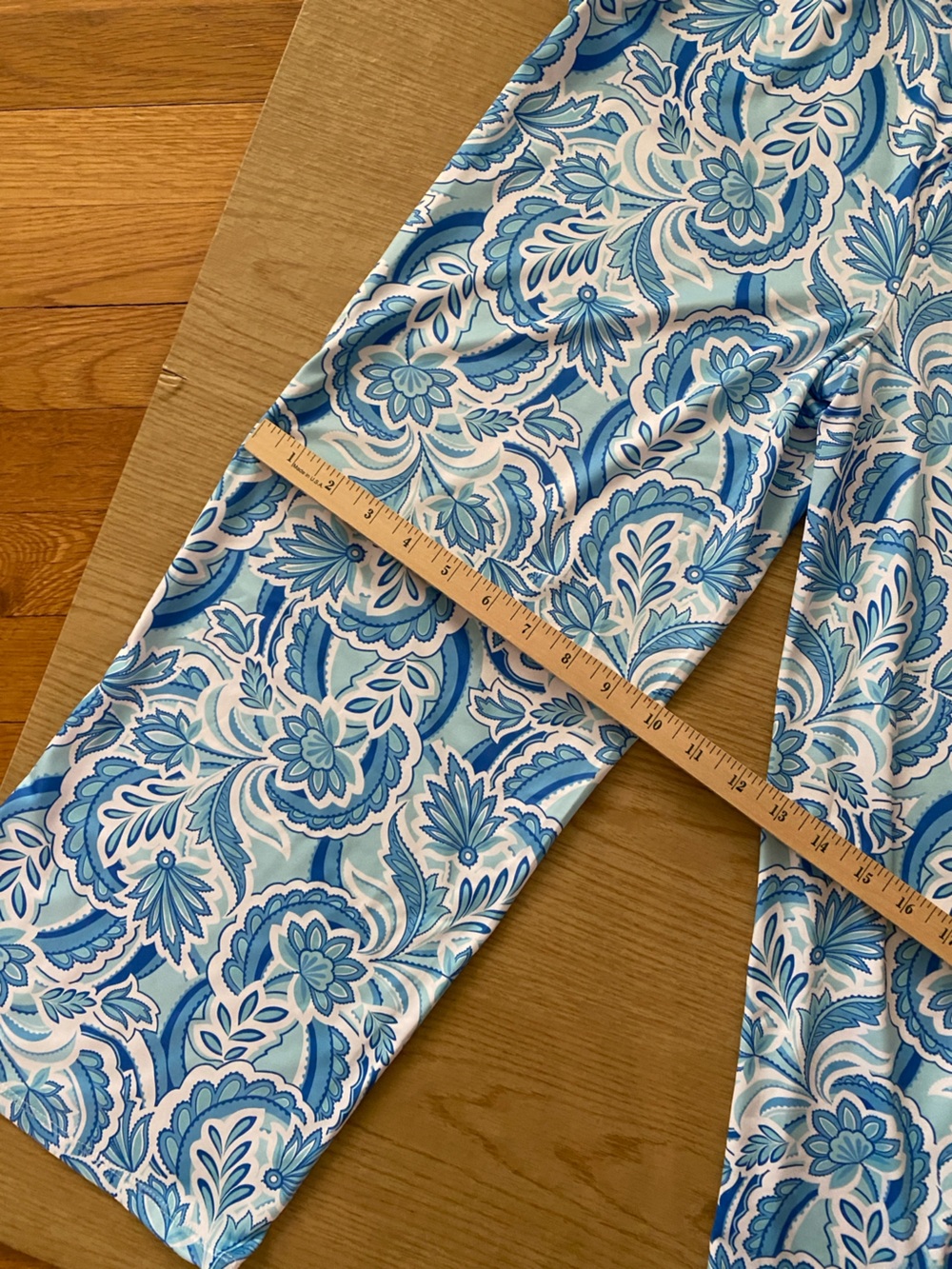 Stella Parker Blue Floral Print Women’s Lounge Pants capri length. NWT SMALL - Picture 8 of 9